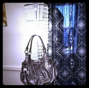 Target gun metal shoulder bag